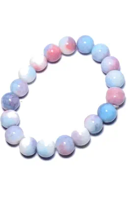 Bracelet minéral élastique Blanc 1D8914 