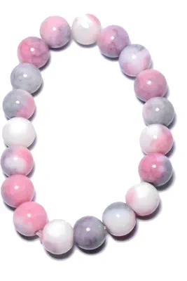 Bracelet minéral élastique Blanc 1D8914 