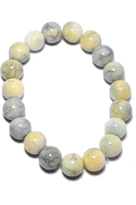 Bracelet minéral élastique Blanc 1D8914