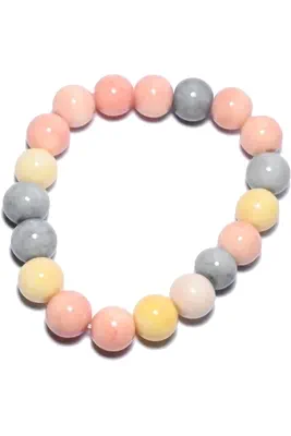 Bracelet minéral élastique Blanc 1D8914 