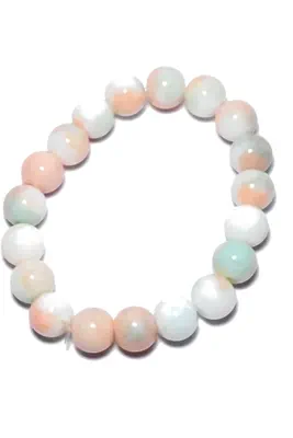 Bracelet minéral élastique Blanc 1D8914 