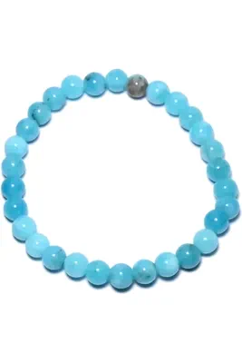 Bracelet minéral élastique Blanc 61C203 