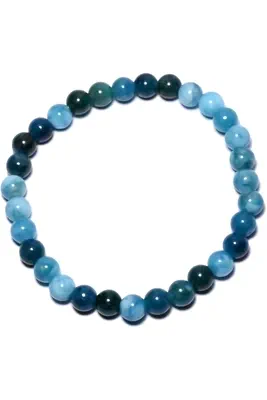 Bracelet minéral élastique Blanc 61C203 