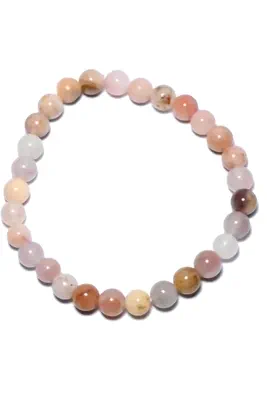 Bracelet minéral élastique Blanc 61C203 