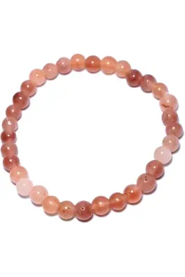 Bracelet minéral élastique Blanc 61C203 