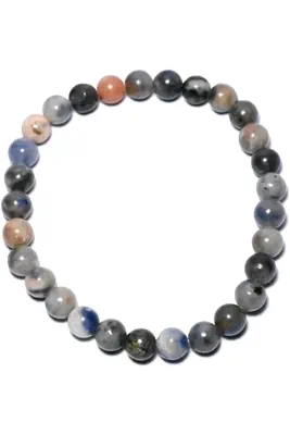 Bracelet minéral élastique Blanc 61C203 