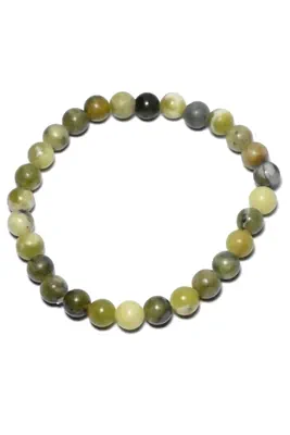 Bracelet minéral élastique Blanc 61C203 