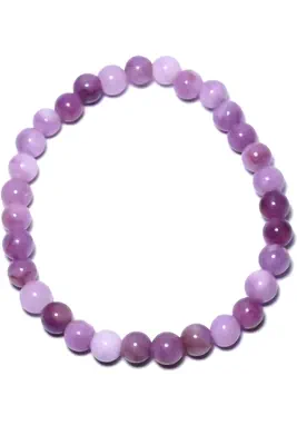 Bracelet minéral élastique Blanc 61C203 