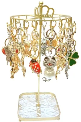 porte-cle le manège à 18 bijoux de sacs avec présentoir Or 69AB9F 