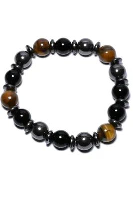 Bracelet oeil de tigre élastique Blanc C32B5B 