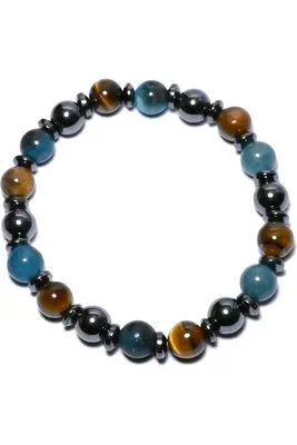 Bracelet oeil de tigre élastique Blanc C32B5B 