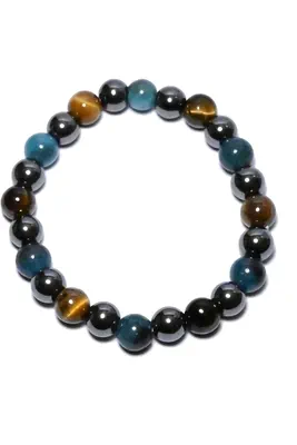 Bracelet oeil de tigre élastique Blanc C32B5B 