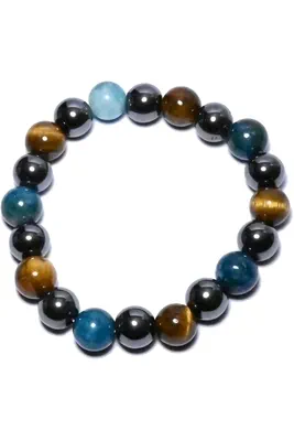 Bracelet oeil de tigre élastique Blanc C32B5B 