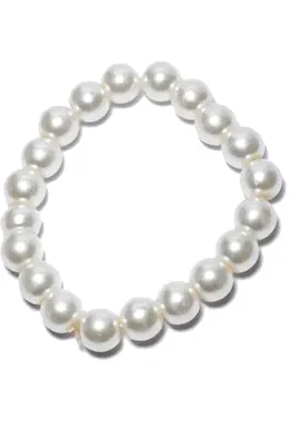 Bracelet perle élastique Blanc F2A089 
