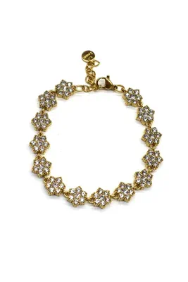 Bracelet fleurs connecté Or