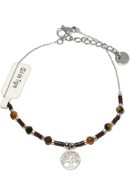 Bracelet oeil de tigre arbre de la vie