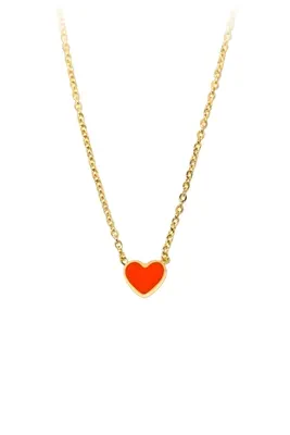 Coffret parure bijoux cadeaux orange coeur