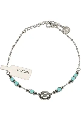 Collier turquoise graine de café