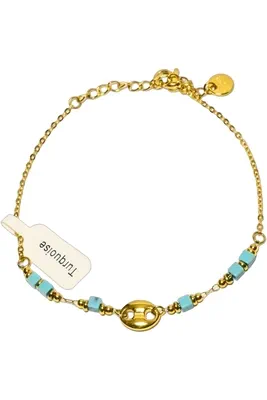 Collier turquoise graine de café