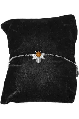 Bracelet abeille oeil de tigre Argent