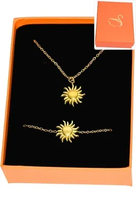 Coffret parure bijoux cadeaux orange soleil