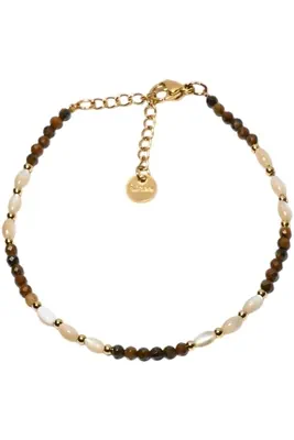 Bracelet pierre minérale Or