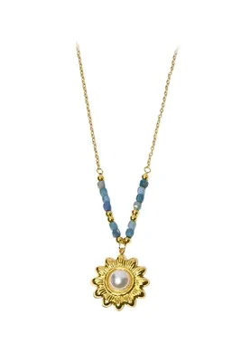 Collier pierre minérale Or