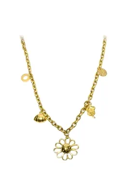 Collier breloque fleur Or 6811F9 