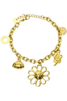 Bracelet breloque fleur Or 6811F9 