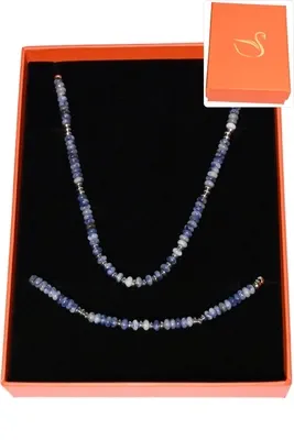 Coffret coffret parure bijoux pierre minérale Argent 76EBB0 