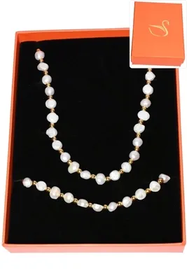 Coffret coffret parure bijoux perle naturelle Or