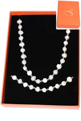 Coffret coffret parure bijoux perle naturelle Argent