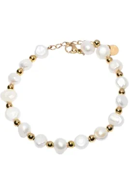 Bracelet perle naturelle Or