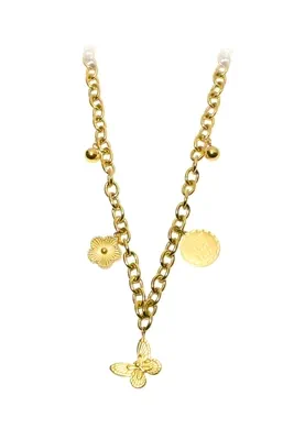 Collier breloque papillon Or