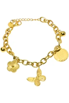 Bracelet breloque papillon Or