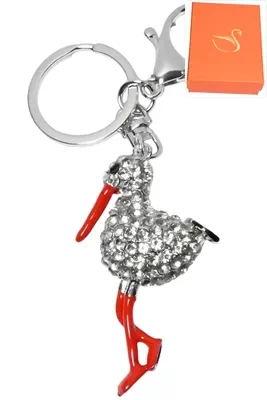 porte-cle cygogne coffret cadeaux bijoux de sac