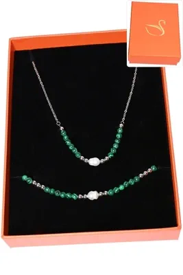 Coffret coffret parure bijoux pierre minérale perle naturelle Argent