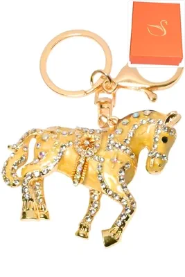 porte-cle cheval coffret cadeaux bijoux de sac Or F03C8A 