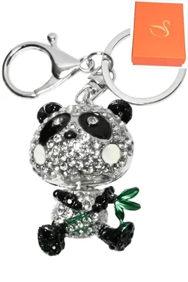porte-cle panda coffret cadeaux bijoux de sac Argent