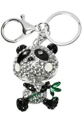 porte-cle panda Argent