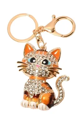 porte-cle chat Or