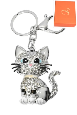 porte-cle coffret cadeaux chat Argent 34563E 