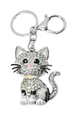 porte-cle chat Argent
