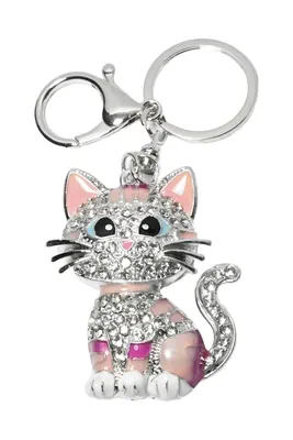 porte-cle chat Argent