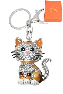 porte-cle coffret cadeaux chat Argent 34563E 