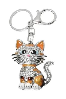 porte-cle chat Argent