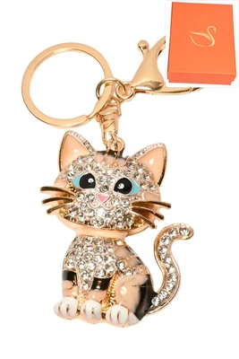 porte-cle coffret cadeaux chat Or 34563E 