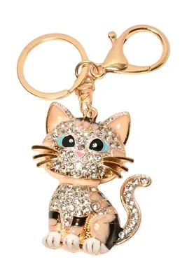 porte-cle chat Or