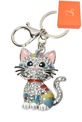 porte-cle coffret cadeaux chat Argent 34563E 
