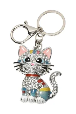 porte-cle chat Argent